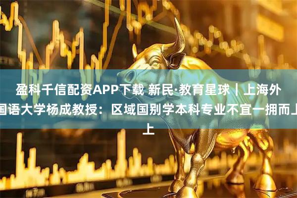 盈科千信配资APP下载 新民·教育星球｜上海外国语大学杨成教授：区域国别学本科专业不宜一拥而上