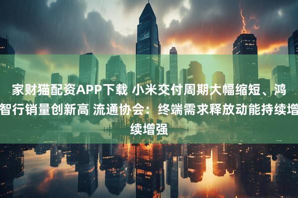 家财猫配资APP下载 小米交付周期大幅缩短、鸿蒙智行销量创新高 流通协会：终端需求释放动能持续增强