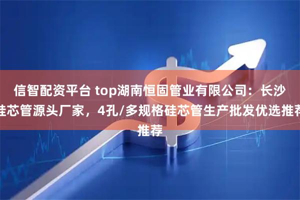 信智配资平台 top湖南恒固管业有限公司：长沙硅芯管源头厂家，4孔/多规格硅芯管生产批发优选推荐